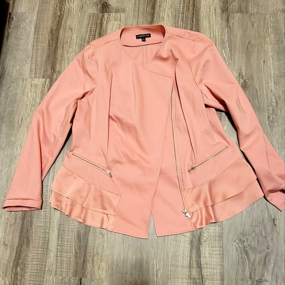 Lane Bryant Dusty Rose Pink moto blazer - Picture 2 of 3